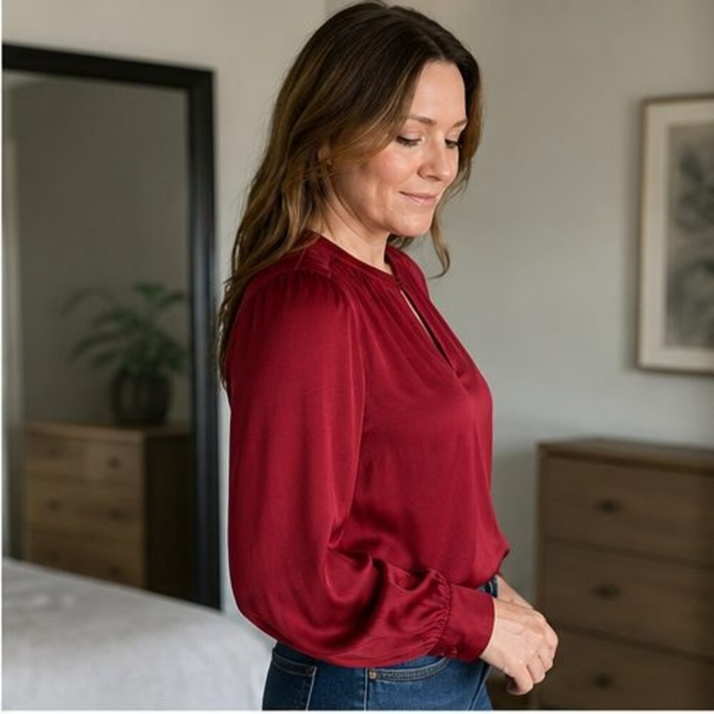Camel Button Blouse - Picture 3 of 6